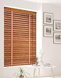 BOTOWI Holz Jalousie Holzjalousie Rollo Holz 60/80/100/120/140cm, Fenster Rollos...