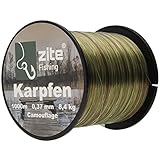 Zite Fishing Monofile Angelschnur in Camouflage – Karpfen-Schnur 0,28mm 1000m Spule -...