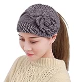 Stirnband für Herbst und Winter, warmes Strickgarn, Mütze, Blume, Stirnband,...