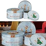 Cepewa Gebäckdose Rentier Ole 3er Set Weihnachten | 3 Größen rund Metall |...