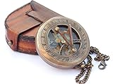 Neovid Messing-Sonnenuhr-Kompass zum Aufklappen – Steampunk-Zubehör – Antik-Finish...