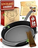 KRUSTENZAUBER Gusseisenpfanne Induktion 24cm inkl. Anleitung und Rezeptbuch -...