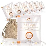Amazy Silica Gel Beutel (10 x 10 g) inkl. Jutebeutel und Indikatorkugeln –...