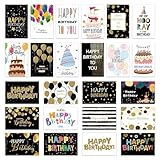 Geburtstagskarten Set mit Umschlag, 24 Stück Glückwunschkarten zum Geburtstag,...