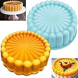 MEISO Silikon Backform - Runde Kuchenform in Blumenform, Tortenform, Muffinform, Besondere...