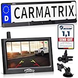 CARMATRIX Funk Solar Auto Rückfahrkamera solarbetrieben im Nummernschild mit...