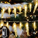 Tubiaz 40LEDs Eiszapfen Lichterkette für innen und außen, Wasserdichte Eiszapfen...