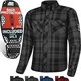 SHIMA RENEGADE MEN Motorrad Hemd - Verschleißfest Baumwolle Karierte Motorradjacke Herren...