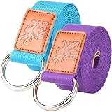 H&S Yoga Gurt mit Schlaufen – 2er Bänder Set - 1.85 & 2.45m Langes...