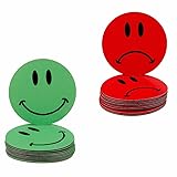 GRAFBURG - Bunte Smileys-Magnete - 20 Stück - 2 cm Durchmesser - Farben: grün - rot -...