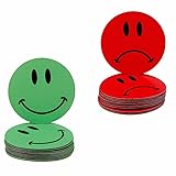 GRAFBURG - Bunte Smileys-Magnete - 20 Stück - 2 cm Durchmesser - Farben: grün - rot -...