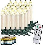 Deuba LED Weihnachtsbaumkerzen Warmweiß 20er mit Batterie Kabellos Timer...
