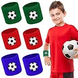 6 Stück Schweißband Kinder Handgelenk, Sport Wristbands Schweißbänder, Bunte...