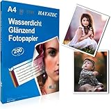 HAYATEC 50 Blatt Fotopapier A4 hochglänzend Tintenstrahldrucker 200g/m²...