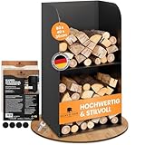 BLACK OAK Kaminholzregal YOSEMITE 80x40x30cm schwarz - für innen und außen bis...