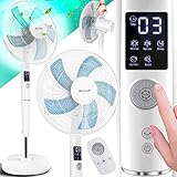 KESSER® Standventilator Metall mit Fernbedienung APP Funktion WiFi, Timer Standlüfter -...