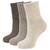 CLOSEMATE Thermosocken Damen Socken 3 Paar Wintersocken Warme Dicke Gestrickte...