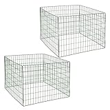 ESTEXO 2X Drahtgitterkomposter/Metallgitter Komposter, 90x90x70cm, Farbe: Grün