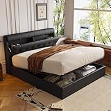 Polsterbett 160x200cm, Boxspringbett mit hydraulisches Bettkasten, Bett mit...