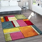 Paco Home Teppich Wohnzimmer Kurzflor Vintage Handgearbeiteter Konturenschnitt 3D Optik...