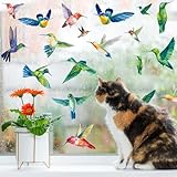 Dewocke Fenstersticker Kolibri, 9 Stück Selbstklebende Fensterbilder, Fensteraufkleber...
