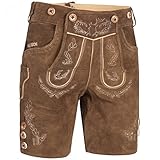 PAULGOS Herren Trachten Lederhose + Träger, Echtes Leder, Kurz in 5 Farben Gr. 44-60 HK1,...