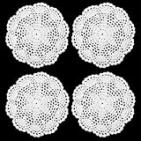 Apausvcm 4 Stück Spitze Platzdeckchen,19cm Rund Deckchen Häkeln,Kleine Handgehäkelte...