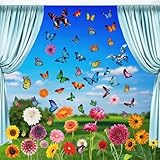 BBLIKE Fensterbilder Frühling 9 Blätter Fenstersticker Frühling Ostern...