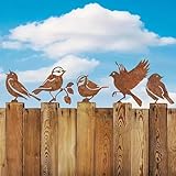 RCVEVCY 5 Stück Gartendeko Rost Vogel,Neu Gartenstecker Rost Deko,Rost Deko für Garten...