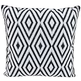 CB Home & Style Outdoor Garten Kissen Wasserabweisend 45x45cm mit Füllung (Schwarz/Weiß...