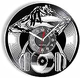 Wanduhr, 30 cm, leise, dekorative Wanduhren, coole DJ-3D-Vinyl-Wanduhr, Kopfhörer,...