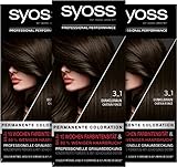 Syoss Color Haarfarbe 3_1 Dunkelbraun Stufe 3 (115 ml), permanente Coloration für bis zu...