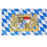 AhfuLife Bayern Flagge 150×90 cm für Oktoberfest Deko, 1 Stück Bayern Fahne Bayrische...