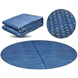 Miganeo Premium Solarplane Ø 366 cm rund | schwarz/blau | Solarfolie für Pool...