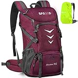 SPGOOD Wanderrucksack 40L/50L,Herren Damen Trekkingrucksäcke mit Regenhülle,Leicht...