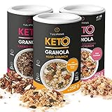 Tulipans Keto Granola ohne Zucker | 3 Sorten Crunch Protein-Müsli Low Carb | 85% weniger...