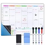 POPRUN 60×40cm Whiteboard Wochenplaner Abwischbar Selbstklebend für die Wand,...