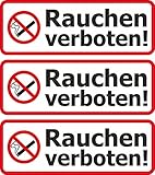Nation 3x Aufkleber Rauchen Verboten Nicht Rauchen Schild Selbstklebende Karte...