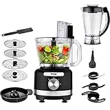 Venga! 8-in-1 Küchenmaschine, 3-l-Schüssel, 1,75-l-Mixbehälter, 2...