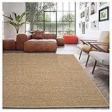 Handgefertigter Sisal-Teppich mit fester Bordüre, moderne Schlafzimmer- und...