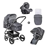 hauck Kombikinderwagen Pacific 4 Shop N Drive ab Geburt bis 22 kg, Babywanne umbaubar zum...