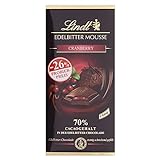 Lindt Schokolade Edelbitter Mousse Cranberry | 150 g Tafel | Mit 70 % Kakaogehalt und...