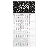 4-Monatskalender 2024 Konfetti mit Streifenkalender 4 Monate Übersicht I 30 x...