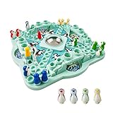 FIBOGOUP Ludo Brettspiel Pinguin-Form,Pachisi Spiel,Gesellschaftsspiele ab 6...