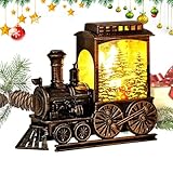 Weihnachts Schneekugel Laterne Zug, Tisch LED Laterne Weihnachtsmann Elch Zug, Leuchtendes...