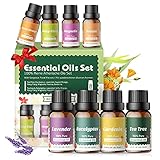 Ätherische Öle Set Duftöle Diffuser - 8*10ml 100% Naturrein Aroma Diffuser Öl Aromaöl...