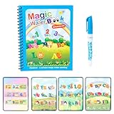 Nurila 4-er Set Wassermalbuch Mit Wasserstift,Magisches Doodle-Malbuch Für...