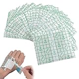 50 Stück Wasserdicht Transparent Bandage, 10 cm x 12 cm Fixierpflaster, Haut...