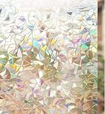 rabbitgoo Fensterfolie Blickdicht Selbsthaftende, Sichtschutzfolie Fenster Bunt, 3D...