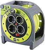 Masterplug Pro-XT Kabeltrommel Verlängerungskabel 15m - Outdoor Steckdose mit 4...